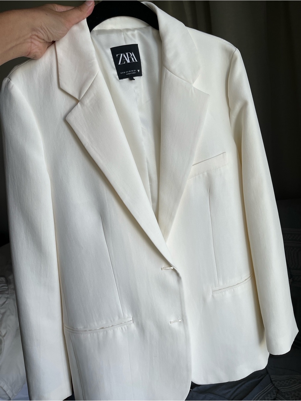 Zara Cream Single-Breasted Women's Blazer